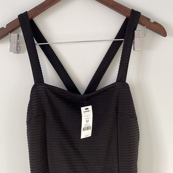 Garage Pleated Fit and Flare Dress Size Medium Black - Picture 2 of 5